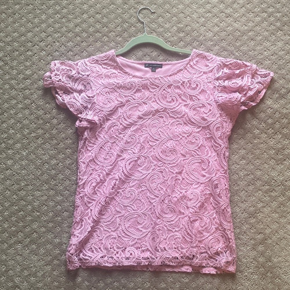 Adriana Papell pink Lace top